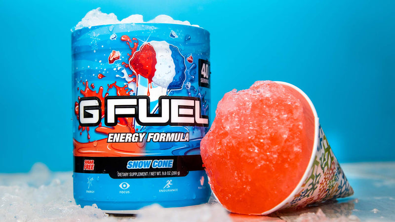 [Australia] - G Fuel Snow Cone Game-Changing Elite Energy Powder, Sharpens Mental Focus and Cognitive Function, Zero Sugar, Supports Immunity and Enhances Mood 9.8 oz (40 servings) 
