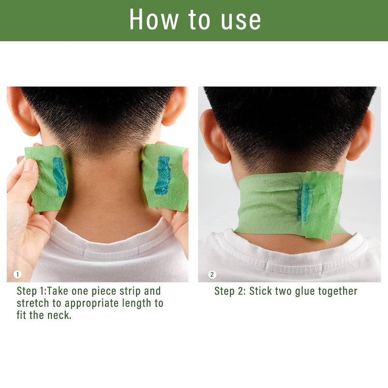[Australia] - Barber Accessories - Disposable Stretchy Neck Strips for Haircutting and Styling, 5 Rolls (500 Strips, Green) 