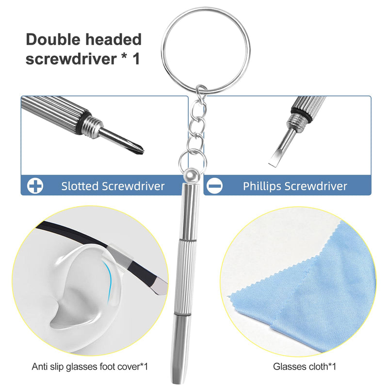 [Australia] - Glasses nose pads silicone, 25 pairs of nose pads, glasses to plug in, 5 styles glasses nose pads, nose pads for glasses, with screws, tweezers and glasses cleaning cloths. Suitable for glasses repairs 