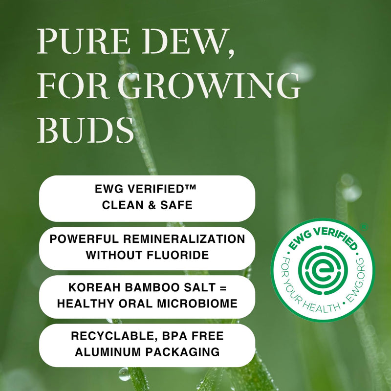 [Australia] - Kids Fluoride Free Bamboo Salt Toothpaste with nHA - Pure Dew | Nano Hydroxyapatite, Remineralizing, Strengthening Enamel for First Teeth, Safe to Swallow (3oz) 3 Ounce (Pack of 1) 