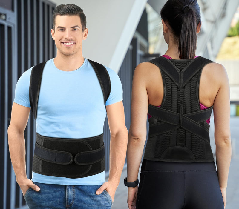 PAZAPO Posture Corrector for Men and Women - Back Brace Full Back Support Straightener for Hunchback - Upper and Lower Lumbar to Relieve,Large(33-37 Inches) Large(33-37 Inches)