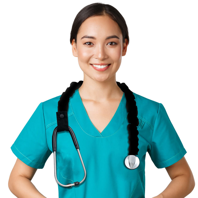 [Australia] - ABAMERICA Stretchy Stethoscope Cover Scrunchie, Stretchy Slim Looking Stethoscope Sleeves Universal Fit to All Types of Stethoscopes A14- 1 Pcs Stretchy Rayon - Black 