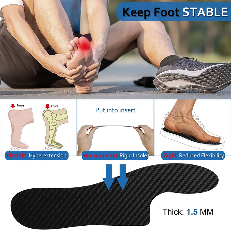 Morton´s Extension Orthotic,Recovery Carbon Fiber Insole,Very Rigid Foot Support Insert for Morton's Toe, Turf Toe, Arthritis, Hallux Rigidus, Broken Big Toe and Forefoot Pain,1Piece (225mm) 225mm, Womens 6.5-7 1PC