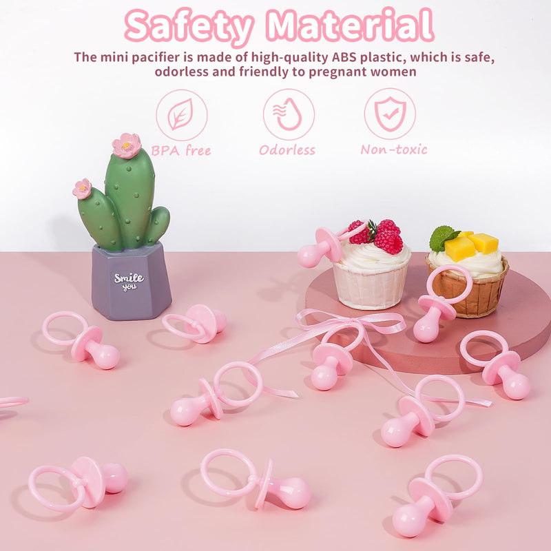 [Australia] - 36 Plastic Pacifiers for Baby Shower Game, 2.75‚Äô‚Äô Baby Shower Pacifiers, Pink Pacifiers Baby Shower Decoration DIY, Gender Reveal Party Table Scatter/Baby Shower Party Favors (Pink) 2.75'' Pink 36pcs 