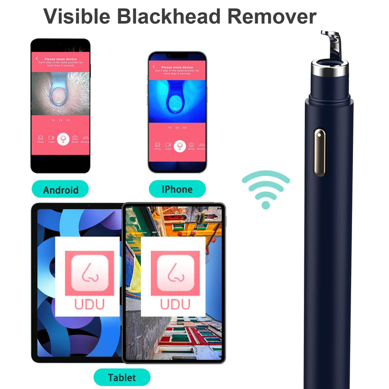 Blackhead Remover Tools with Camera Visible Pore Cleaner Waterproof Acne Comedone Whitehead Extractor Kit for iPhone/Android