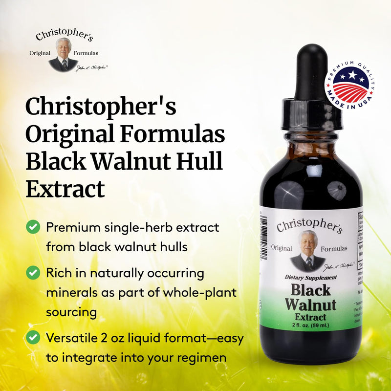 Christopher's Original Formulas Black Walnut Extract, Herbal Liquid Supplement, 2 oz - Pack of 2 2 Fl Oz (Pack of 2)