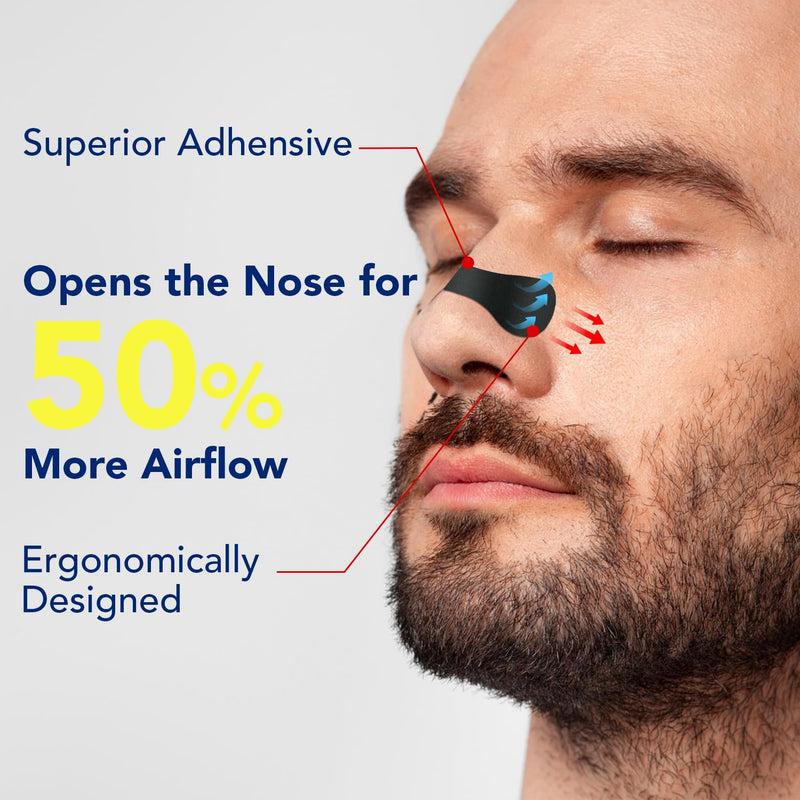 [Australia] - Nasal Strips for Snoring ‚Äì Extra Strength Nose Strips for Breathing Day and Night Use with Strong Adhesion ‚Äì Stops Snoring, Improves Sleep and Workout Performance ‚Äì Comfortable for Men & Women ‚Äì 60ct Blue 