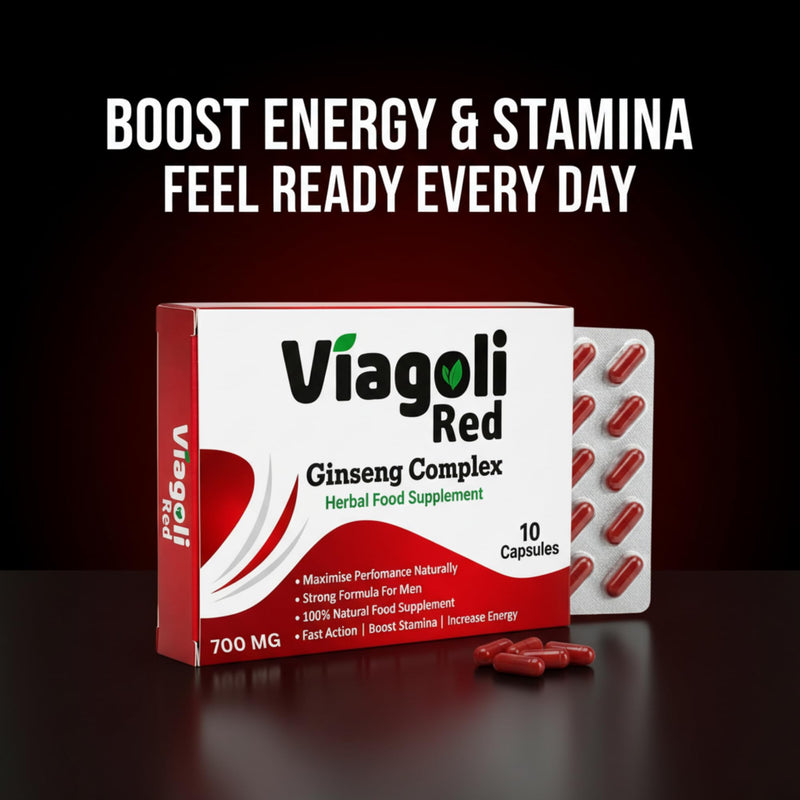 Red Ginseng 700mg Capsules for Men | Stronger | Longer | Performance, Vitality & Endurance Support for Men | Libido Support | Extra Strenght Herbal Energy & Stamina Booster | 10 Capsules