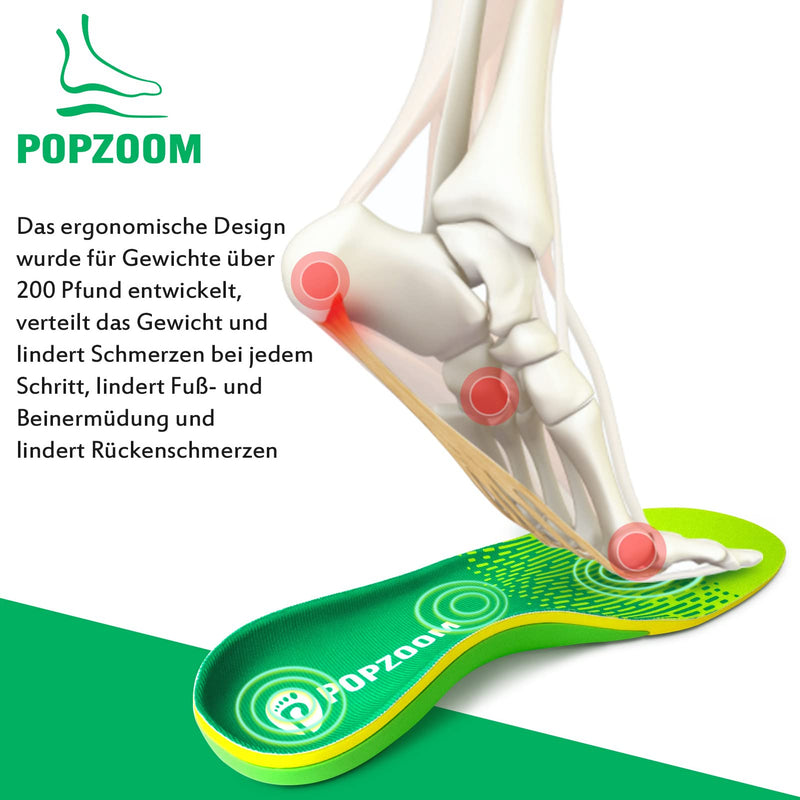 [Australia] - Popzoom Heel Spur Insoles Orthopedic Insoles - Orthopedic Insoles for Flat Feet, Plantar Fasciitis Shoe Insoles - Gel Insoles Sports - S (Green) Green S (EU39-41)-26CM 