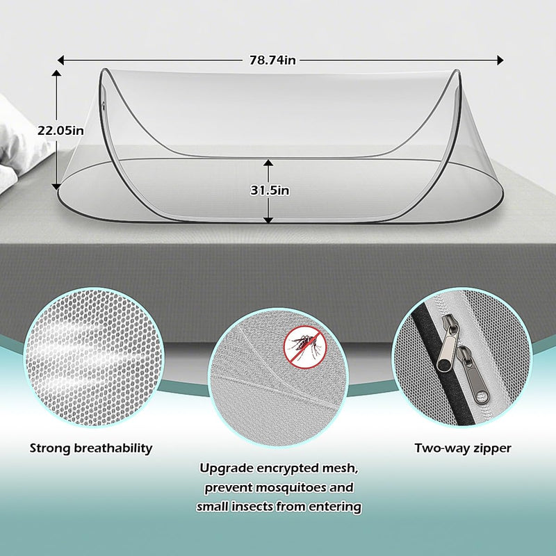 [Australia] - 78 * 31 * 22Large Pop-Up Mosquito Net, Lightweight, Breathable, and Soft Convenient Mesh Tent,Foldable and Durable,Mosquito Net for Bed,Apply to Outdoor Athletes, Camping, Beach,Starlit Sky of Night. 