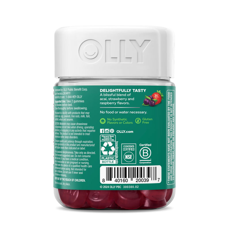 OLLY Muscle Recovery Sleep Gummy Supplement, Tart Cherry - 40 Count 40 Count (Pack of 1)