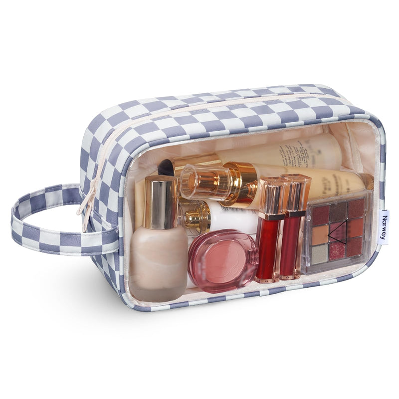 Narwey 6 Set Compression Packing Cubes with Clear Makeup Bag
