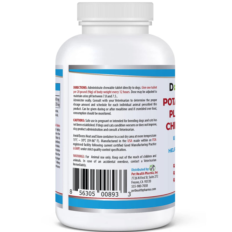 Potassium Citrate Plus Cranberry Supplement for Dogs (100 Tablets) - Urinary Tract Support-Helps Deter Formation of Calcium Oxalate Stones - Deters Bladder & Kidney Stones (Made in U.S.A) - PawsPlanet Australia