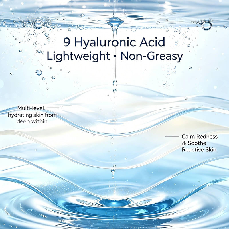 Hyaluronic Acid Cream, Lightweight Face Lotion with Centella & Vitamin B5 | 9 hyaluronic blend delivers all-day hydration; fast-absorb non-greasy face moisturizer calms & balances skin, 1.69 fl oz