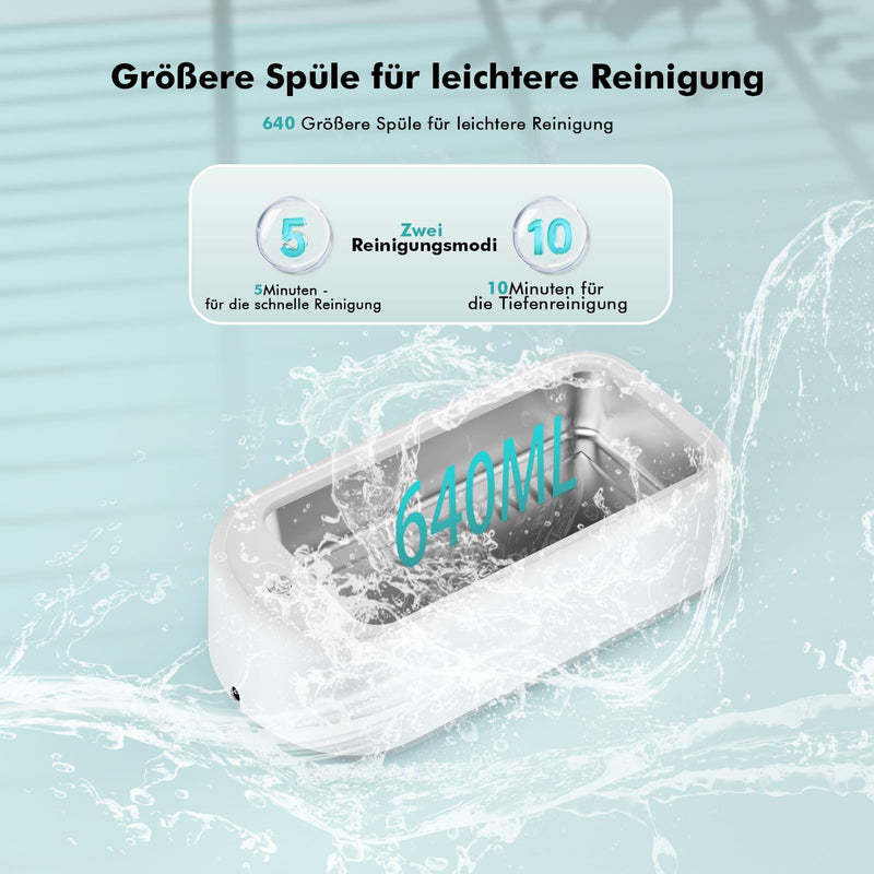 [Australia] - ETENTOUS ultrasonic cleaning device 48KHZ ultrasonic cleaning device glasses 640ml Ultrasonic Cleaner 40W jewelry cleaner ultrasonic glasses cleaner ultrasonic device for jewelry dentures 
