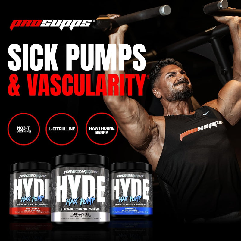 ProSupps L-Carnitine 3000 Liquid Shots & Hyde Max Pump Pre-Workout Bundle | Stimulant Free Liquid Shots (Dragon Fruit) & Pre-Workout Energy Powdered Drink (Blue Razz)