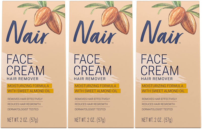 Nair Hair Remover Face Cream, 2 Oz, Pack of 3 2 Ounce (Pack of 3)
