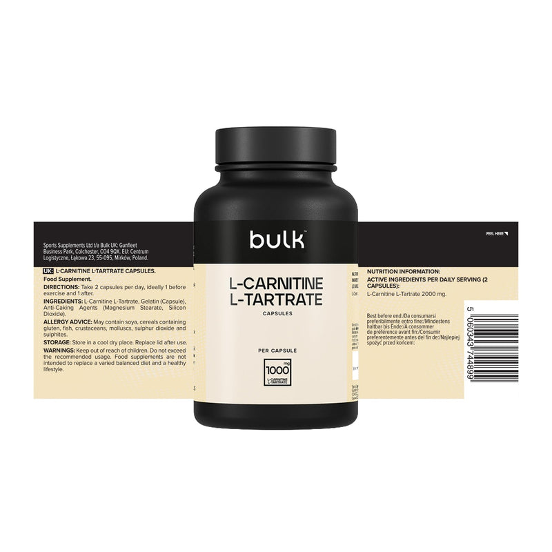 Bulk L-Carnitine, L-Tartrate Capsules, 1000mg, Pack of 270 270 count (Pack of 1)