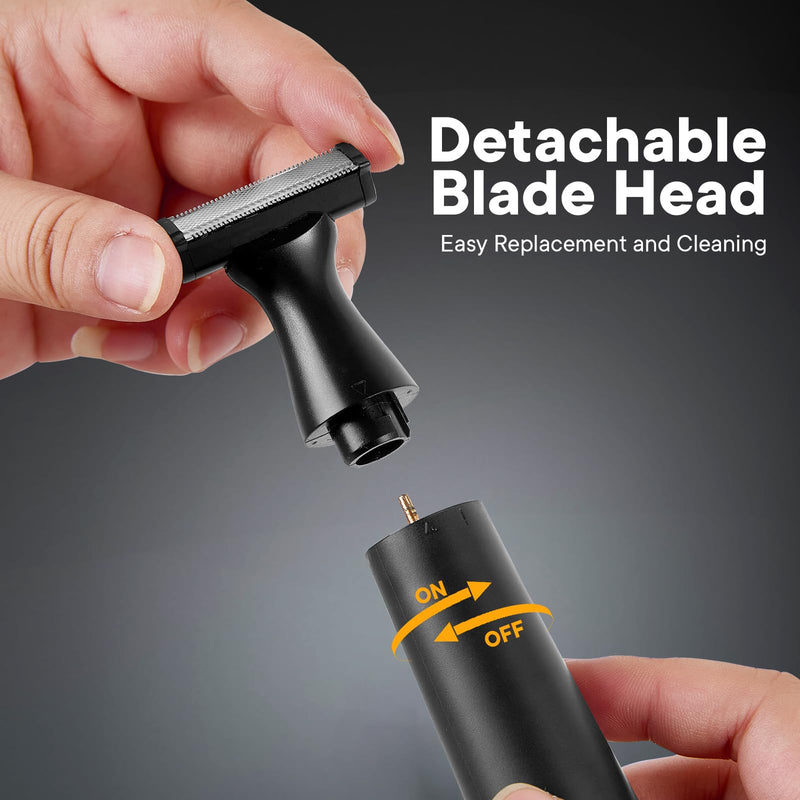 [Australia] - Body Shaver & Hair Trimmer for Men, Funstant Manscape for Body & Intimate Hair, Wet/Dry Water Resistant, Precision Electric Shaver, Bidirectional Blade, USB-C Balls Trimmer Dark Black 
