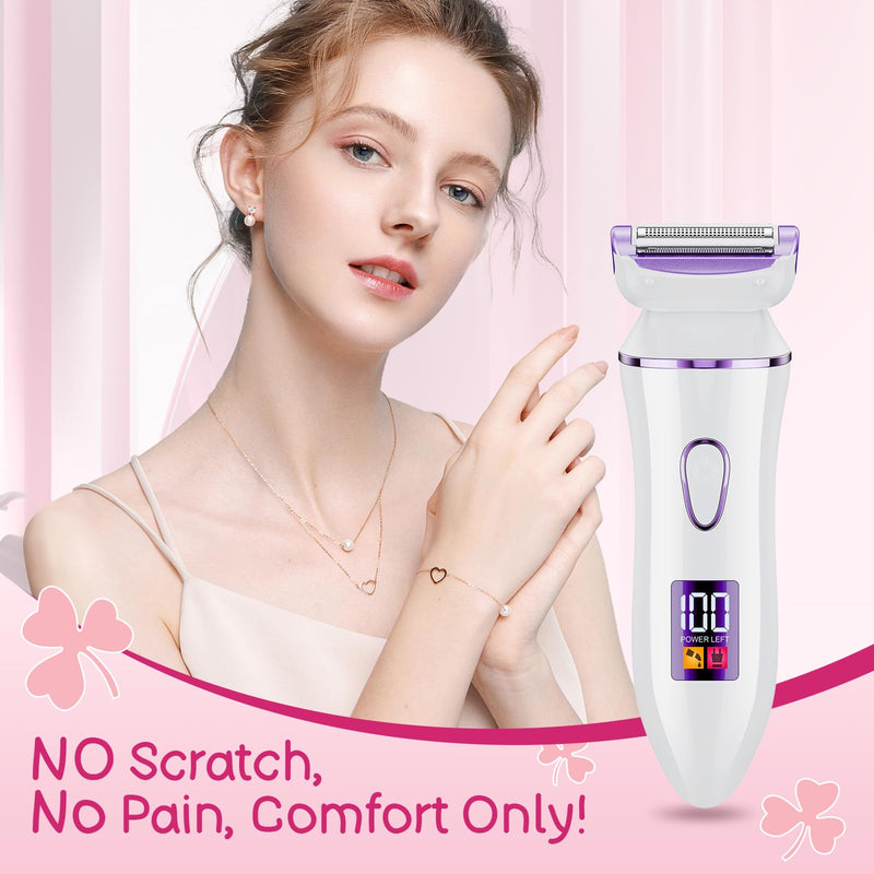 [Australia] - Electric Shaver for Women, Gifts for Women, Electric Razor for Womens, Rechargeable Wet DryLady Hair Remover,IPX7 Waterproof, Shaver for Legs (Purple) 