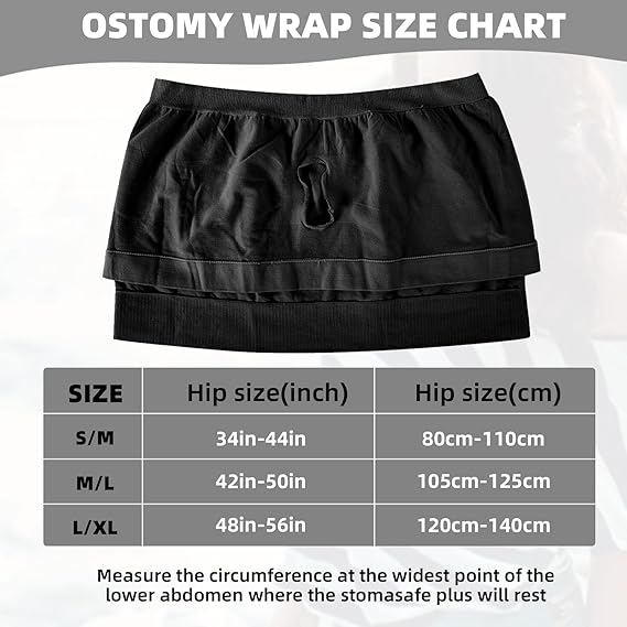 [Australia] - Ostomy Support Garment to Secure Colostomy Bags, Ostomy Supplies Black M 