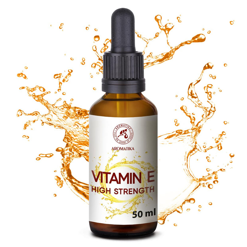 High Strength Pure Vitamin E 50 ml - Vitamin E Drops - Natural - Vitamin E for Skin Care - for Face - Skin - Hair - Nails - Lips - Beauty - Cosmetic Base