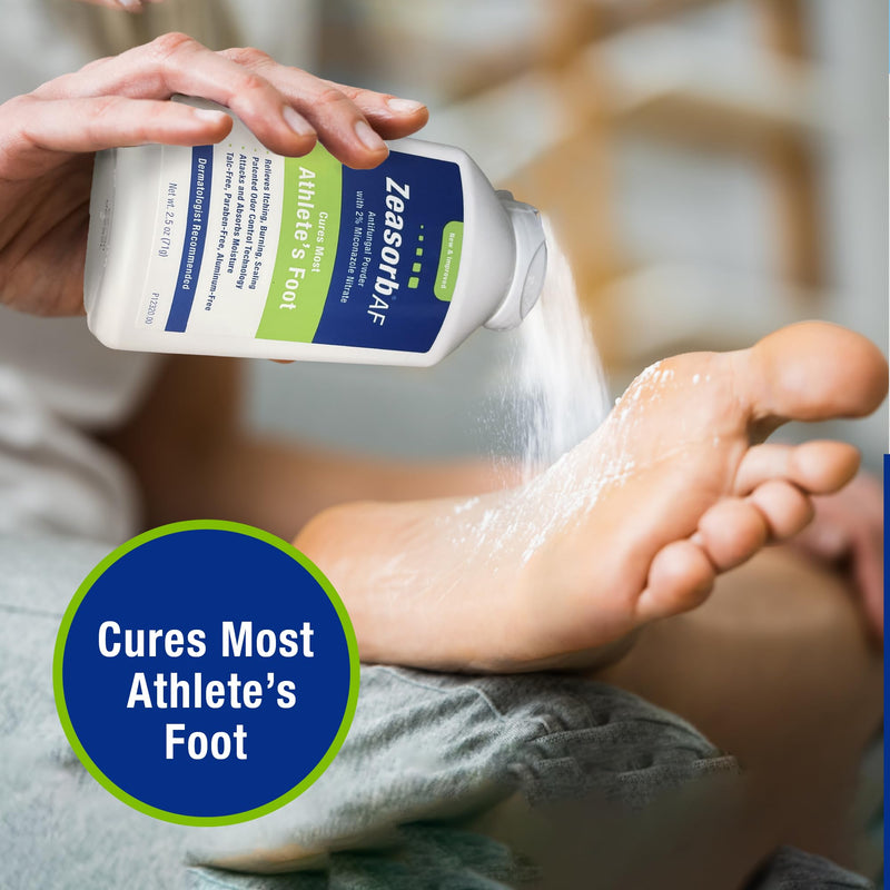 [Australia] - Zeasorb Super Absorbent Athlete's Foot Antifungal Treatment Powder, Dermatologist Recommended, Patented Odor Control Technology, with 2% Miconazole Nitrate and Soothing Aloe, Talc-Free, 2.5 oz Bottle 2.5 Ounce (Pack of 1) 