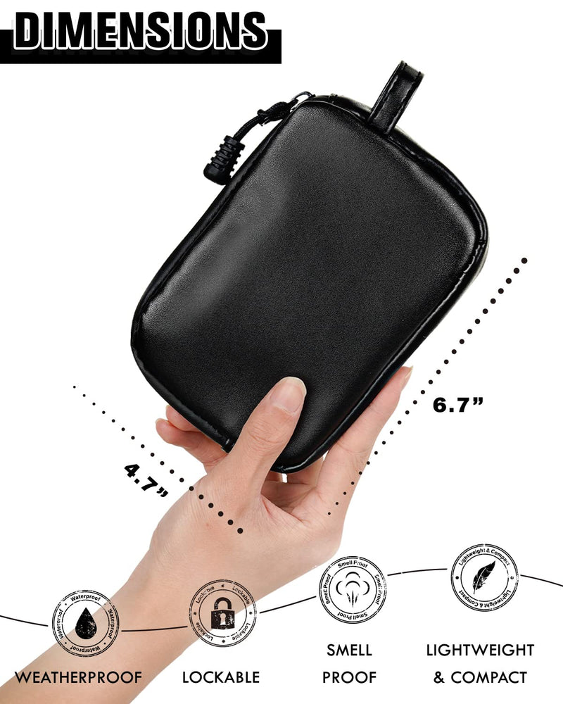 [Australia] - Smell Proof Bag Carbon Lined Container Odor Proof Bag Smoking Pipe Stash 6.3 x 4.3 Inch Durable Medicine Organizer Pouch Odorless Pipe Bags-Great Gifts for Women Black 