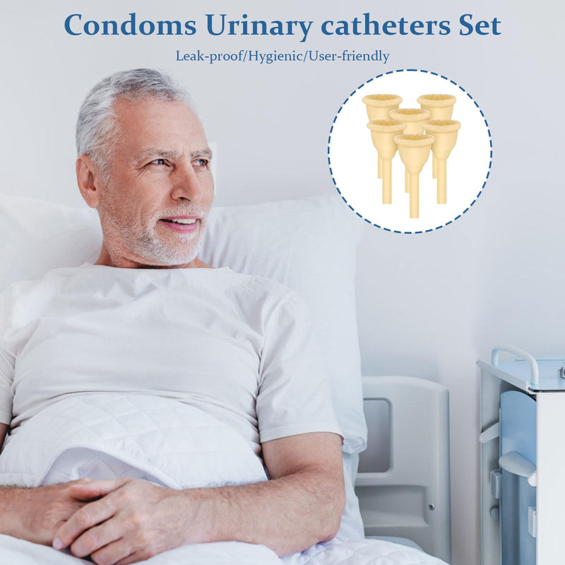 [Australia] - External Male catheters for Men, 24pcs Soft Latex Sets, 1 pcs 750 ml Leg Bag, 1 pcs1000 ml Leg Bag, 1 pcs 1500 ml Urine Bag, 1 pcs 2000 ml Urine Bag with 4 Rolls of Tape - Urine Collection (30mm) 30mm 