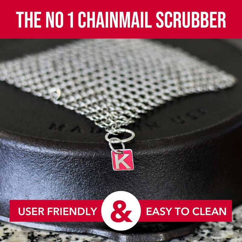 [Australia] - Knapp Made Original 4" Cast Iron Scrubber- Chainmail Scrubber for Cast Iron Pans, Hard Anodized Cookware and Other Pots. Stainless Steel Cast Iron Cleaner. 1 Count (Pack of 1) 