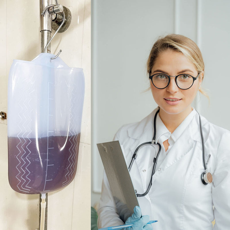 [Australia] - Colon Cleanse Enema Bag Kit with 5.2ft Silicone Hose, 5 Enema Tips and Controllable Flow Valve- Home- 2 Quart Capacity Silicone Enema for Coffee and Water Colon Cleanse for Men and Women 