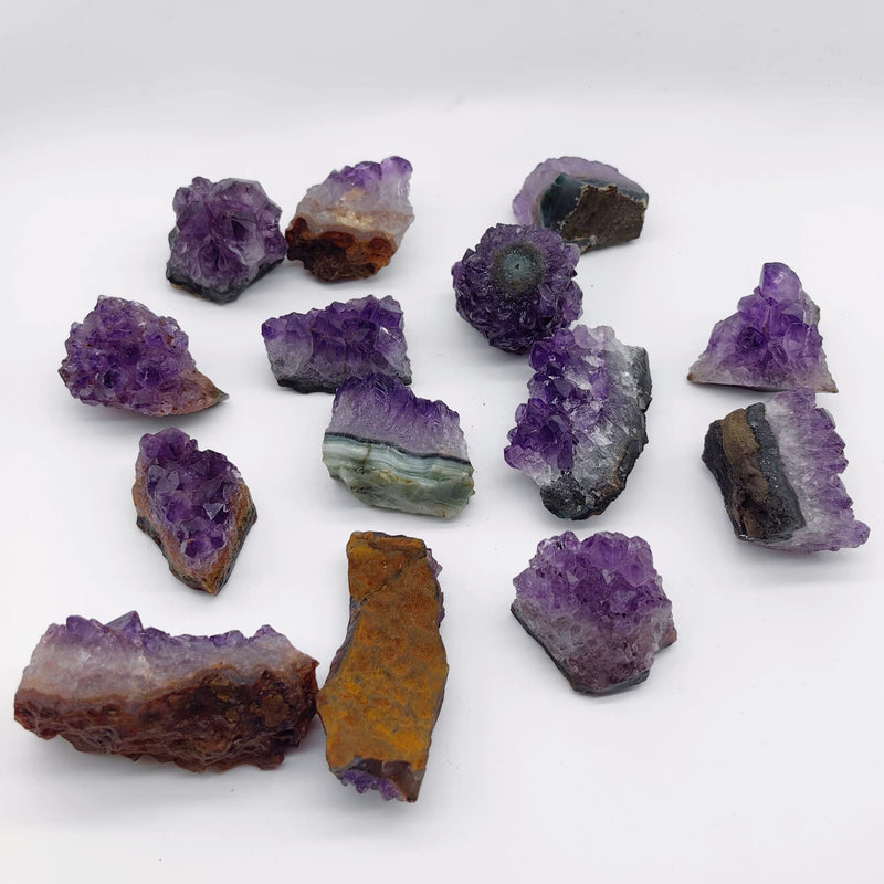 1Lb Raw Amethyst Clusters Natural Amethyst Geode Druzy Deep Purple Crystals Bulk Gemstones Healing Stones for Meditation Home Decoration Deep Purple Amethyst Cluster