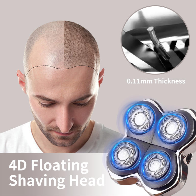 [Australia] - 2 Pack Head Shaver Replacement Heads Compatible with Skul Pitbulls Gold PRO,Silver PRO, Platinum PRO,Butterfly Kiss PRO - Hypoallergenic Stainless Steel Shaver Foil Replacement - 4D Floating Blade 2 Pack 