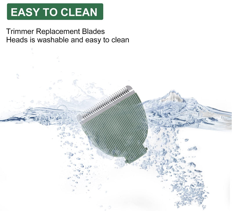 [Australia] - 3 Pack Replacement Blades Compatible with Meridian Trimmer, Hygienic Ceramic Replacement Blades Compatible with Meridian Body Trimmer (Onyx & Sage), Green 