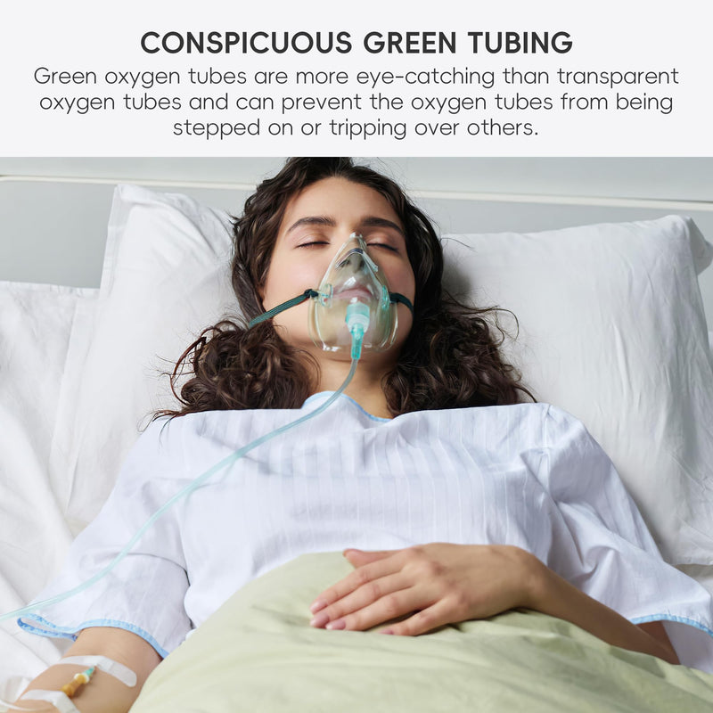 [Australia] - Oxygen Tubing- 7 Foot - 3 Tubes with 3 Oxygen Tubing Connector, Green 3pack-7ft with 3 pair standard connector 