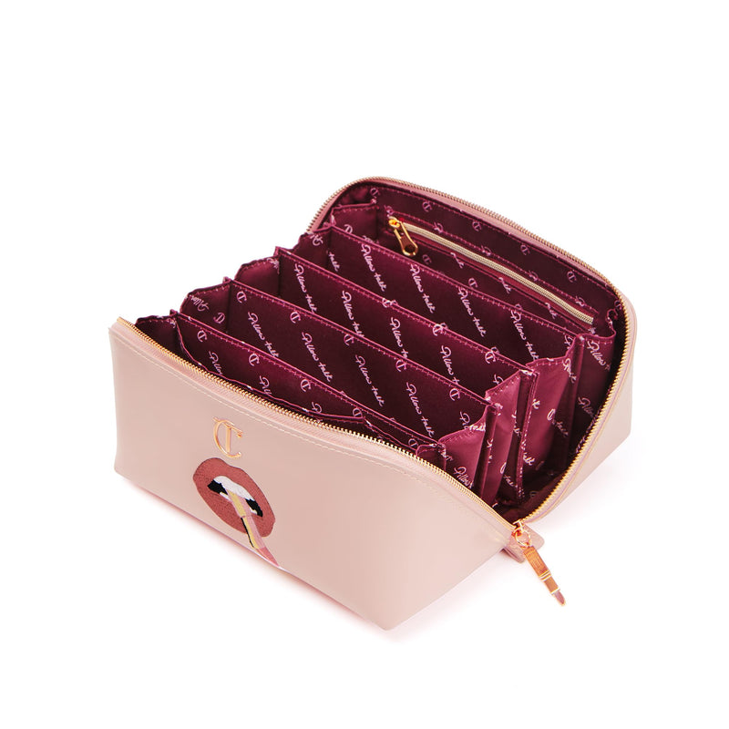 Charlotte Tilbury Pillow Talk Makeup Bag - Travel Cosmetic Bag, Zip Close | Multi-Use Travel Cosmetic Bag in Pillow Talk Pink - Organize, Store & Travel with Makeup Products - Gift Essential