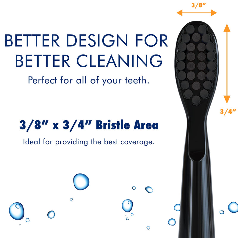 Sonic-FX Solo Electric Toothbrush - 3 Brushing Modes - with Intelligent Auto-Timer, Includes 2 Tooth Brush Heads, and 1 Interdental Head, Rechargeable, Electronic Charging/Storage Base (Black) 3 Pack - Black