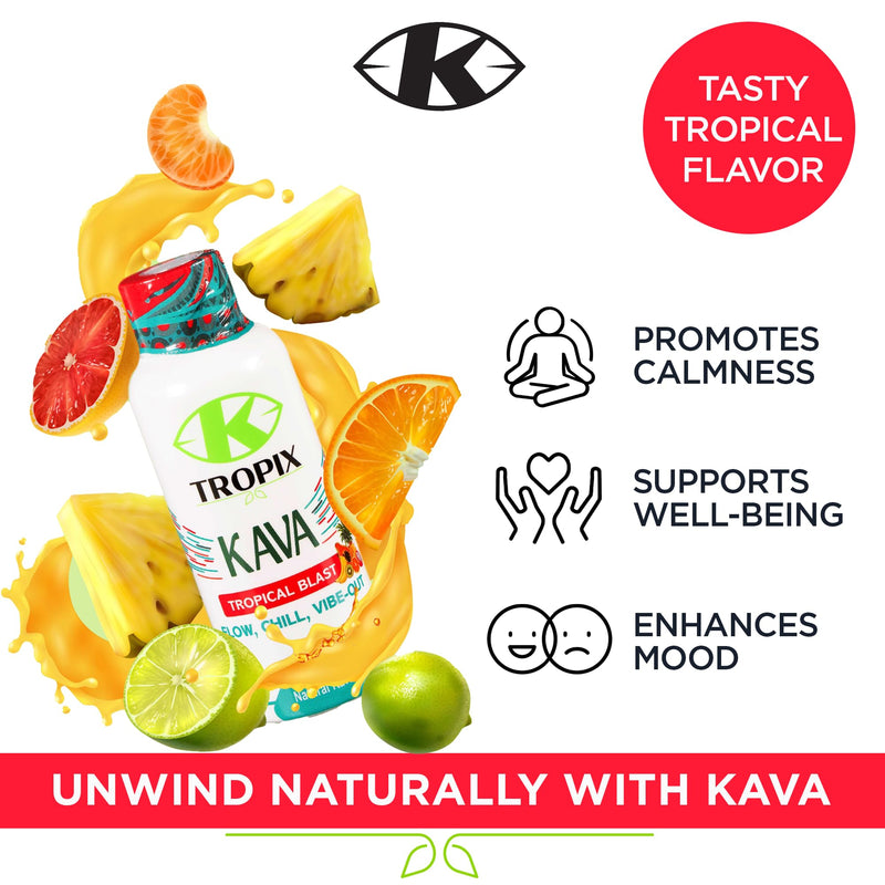 [Australia] - Kava Shot Tropical Blast - Kava Drink - Kava Root Extract Supplement - Alcohol Replacement Drinks - 1 Pack 2 Fl Oz (Pack of 1) 
