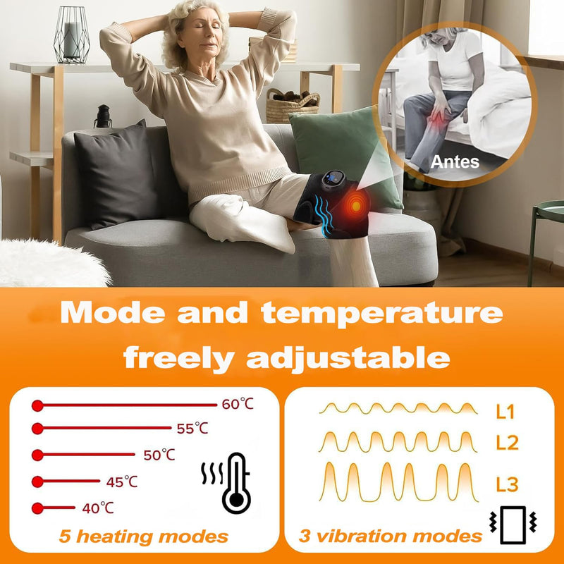 [Australia] - 2-in-1 Arthritis Pain Relief Knee Brace, Heated Knee Support for Arthritis, Knee Heating Pad for Hot or Cold Therapy Keep Warm, Electric Heated Knee Wrap for Pain Relief and Massage 