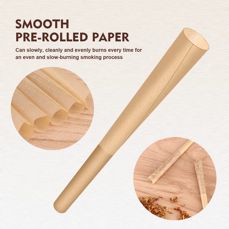[Australia] - 1-1/4 Rolling Papers Pre Rolled Cones | 72 Pack | Natural Pre Rolled Rolling Paper with Tips | Easy to Use and Convenient 72 pcs 