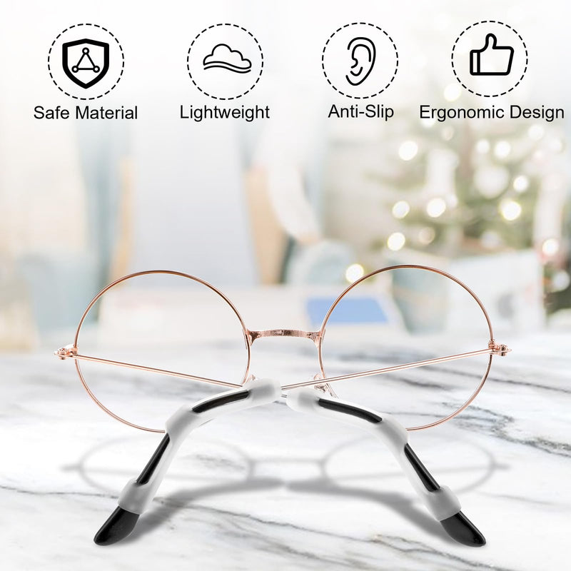 [Australia] - TIESOME 10 pairs of silicone non-slip covers, glasses end tips, glasses ear tips, covers, non-slip, non-slip glasses, glasses temples, glasses silicone covers, end caps for glasses, white 