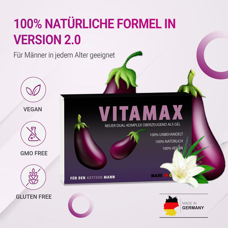 [Australia] - Vitamax Dual Complex for Active Men | High quality: 500 mg Tribulus Terrestris, Red Ginseng, L-Arginine | Practical application for lust, love and passion 