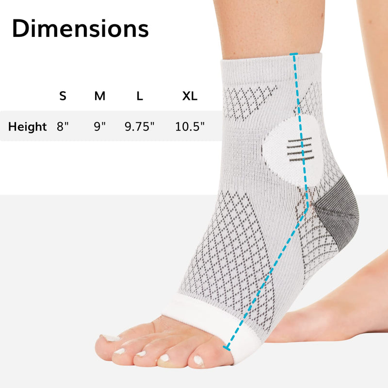 BraceAbility Neuropathy Socks (3 Pairs) - Multipack Peripheral Compression Diabetic Toeless Foot Sleeves for Nerve Damage in Feet, Ankle Gout, Plantar Fasciitis Relief for Men and Women (M - Gray) Medium Gray - Standard - 3 Pairs