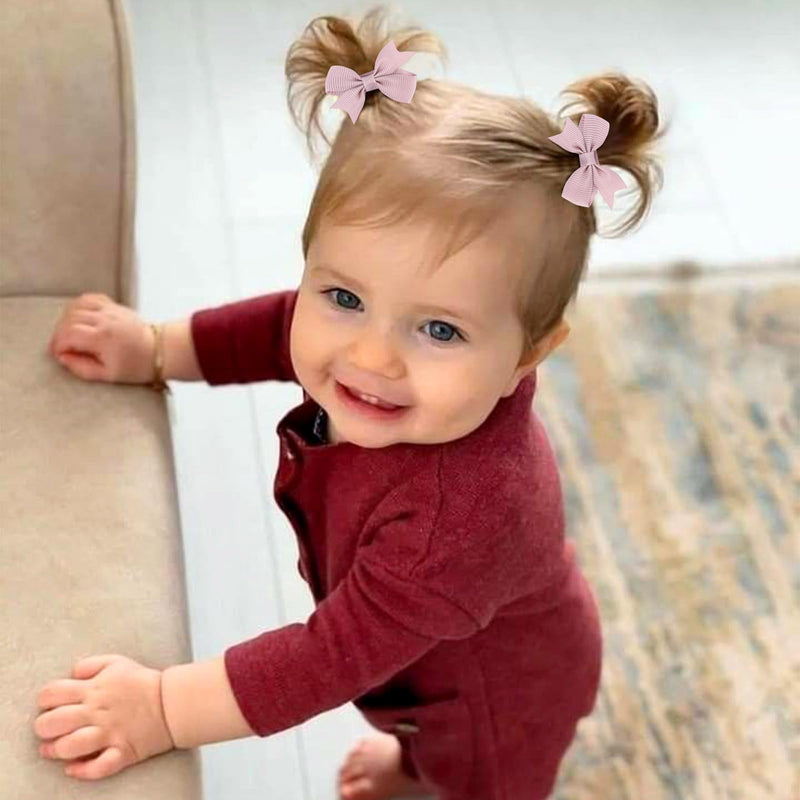 [Australia] - 24PCS 2inch Baby Hair Clips, Oaoleer Baby Girls Fully Lined Baby Bows Hair Pins Tiny Hair Bows Alligator Clips for Baby Girls Infants Toddlers 12 Colors in Pairs (Style D) Style D 