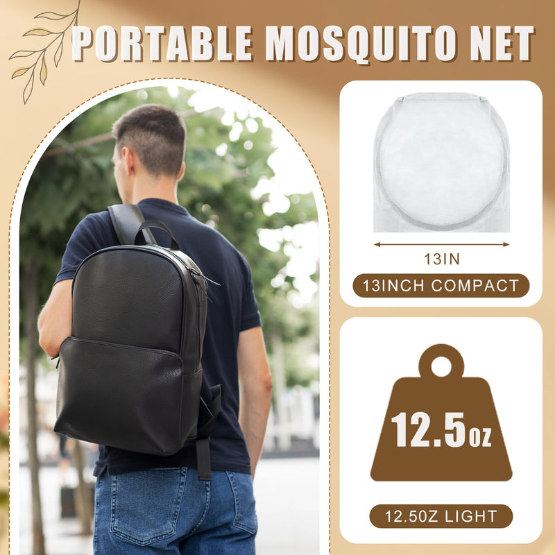 [Australia] - 2 Pcs Large Pop up Mosquito Tent Portable Foldable Mosquito Bug Net for Bed Camping Travel Patio Outdoor 78 * 31 * 22 Inch Bug Netting Mesh Tent Canopy for Adults Baby Bedroom White 