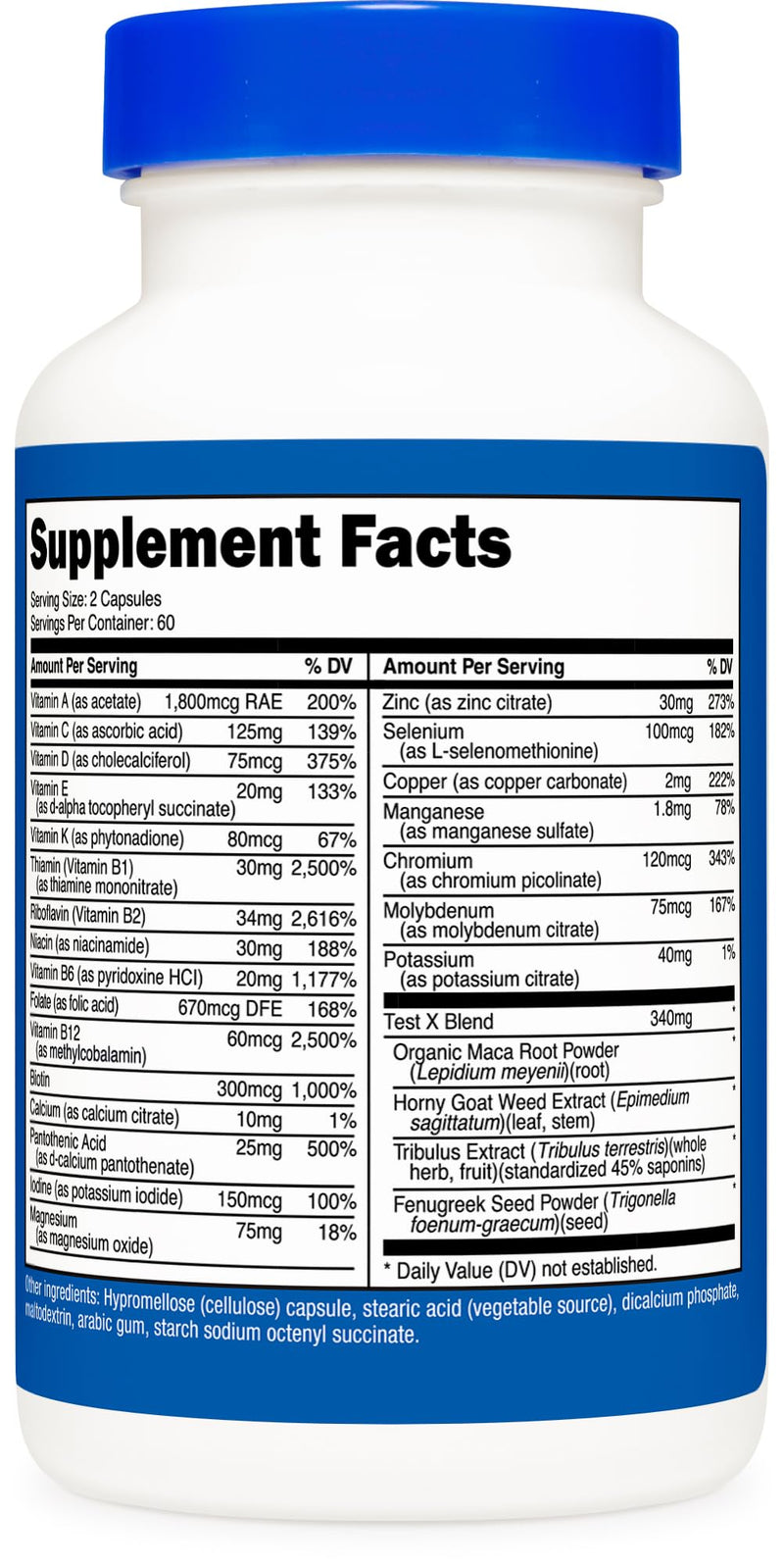 [Australia] - Nutricost Multivitamin for Men 120 Capsules - Vitamins and Minerals for The Healthy Man 120 Count (Pack of 1) 