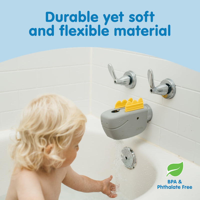 [Australia] - Dr. Brown’s CleanUp Dino-Soft Baby Bath Spout Cover, Soft and Safe on Tub Faucet, Toddler Bathtub Safety for Kids, BPA Free, Certified Plastic Neutral 