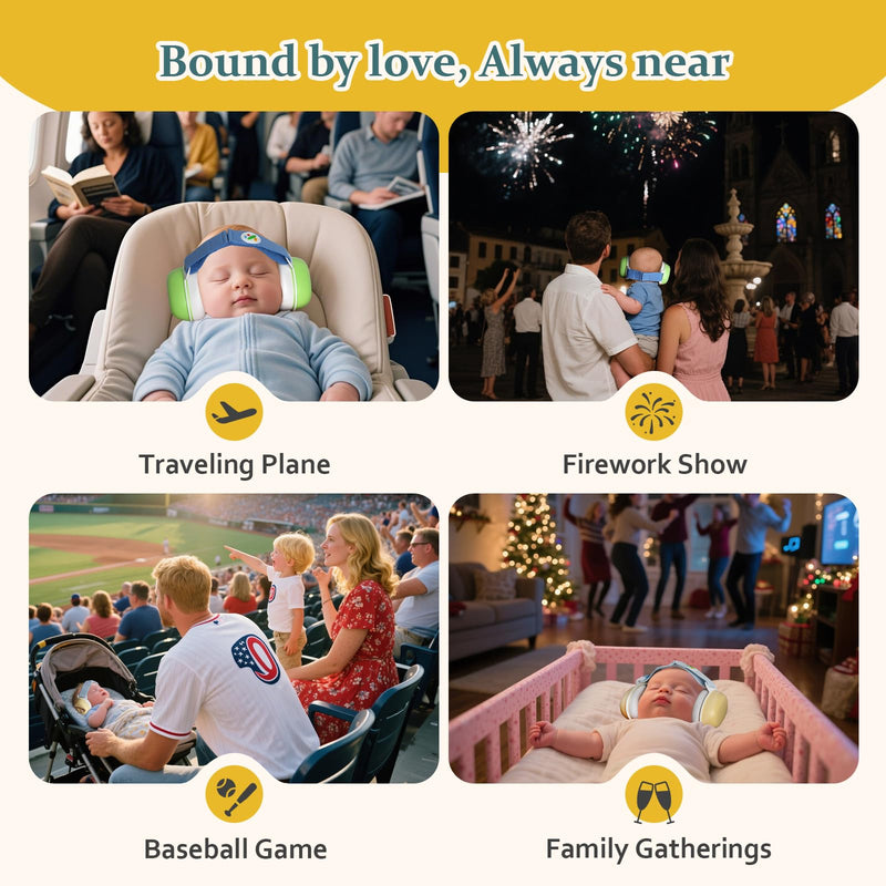 [Australia] - 25dB Noise Cancelling Baby Earmuffs for 6+ Months CPC/CE/CE Certified, Ultra Lightweight & Adjustable - Protect Sleep on Airplanes, Concerts & Outdoor Trips - Must - Have Travel Gear 