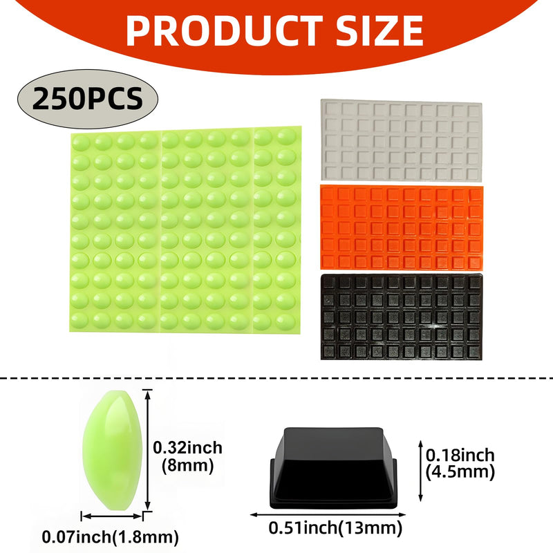 Bump Dots for Visually Impaired 250 Pcs Combo Pack(Red, Black, White,Green),Low Vision Blind Aids Gadgets Raised Tactile Dots for Elderly Blind