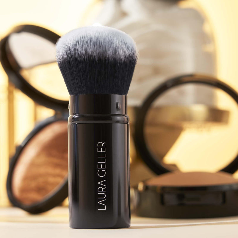 [Australia] - LAURA GELLER NEW YORK Laura's Must-Haves Kit 3pc: Baked Balance-n-Brighten Powder Foundation, Golden Medium + Spackle Skin Perfecting Makeup Primer, Hydrate + Airbrush Round Kabuki Brush 05 Golden Medium 